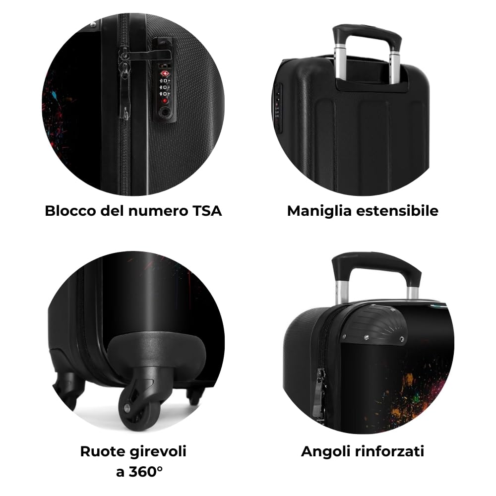NoBoringSuitcases.com Valigia trolley bagaglio 55x40x20 cm, 10 kg - Pallone da basket - Arancione