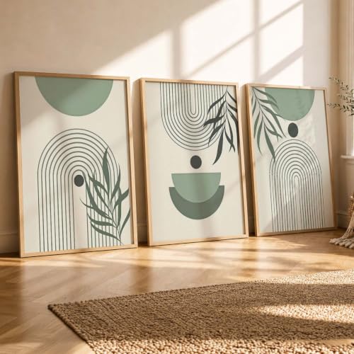 Image of kotart Aesthetic Boho Painting Wall Art Home Decoration Paintings With Frame For Living Room Bed Room Hotel Wall Decor Digital Reprint Set of 3