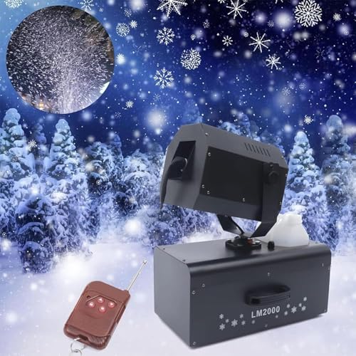 Máquina de nieve de 2000 W, con cabeza oscilante de 90°, control remoto y panel manual, cubre 30 m2 y pulveriza continuamente, ideal para heladerías y bares de snacks miniatura 4