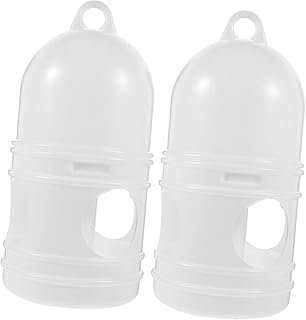 Pigeon Drinking Water Maker 2Pcs - Large Capacity Plastic Water Feeder for Birds Automatic Pigeon Waterer Dispenser for Cage White