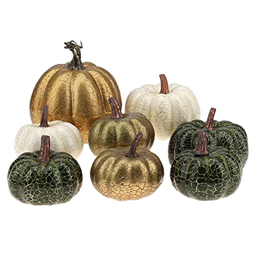 Kepfire 8 Pcs Künstlich Gefälscht Kürbisse Schaum Simulation Der Herbst Ernte Gemüse Modell Küche Halloween Dekoration - Sortiert Cover