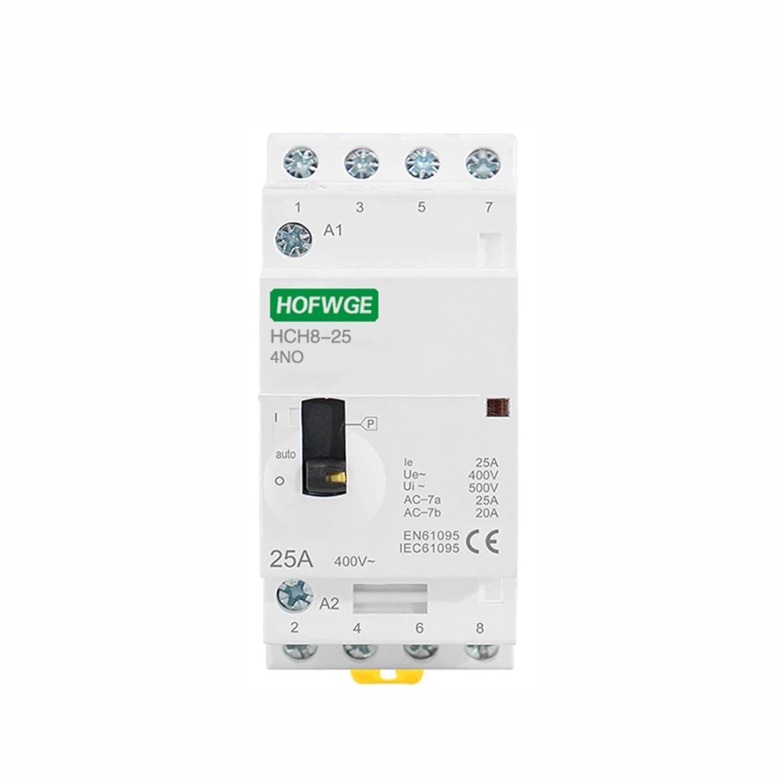Contacteur modulaire 4NC 25A HCH8-25M pour rail DIN domestique