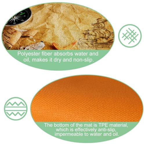 Tapete absorbente de brújula para pasillo y cuarto de lavado VAPOKF pack de 2 6