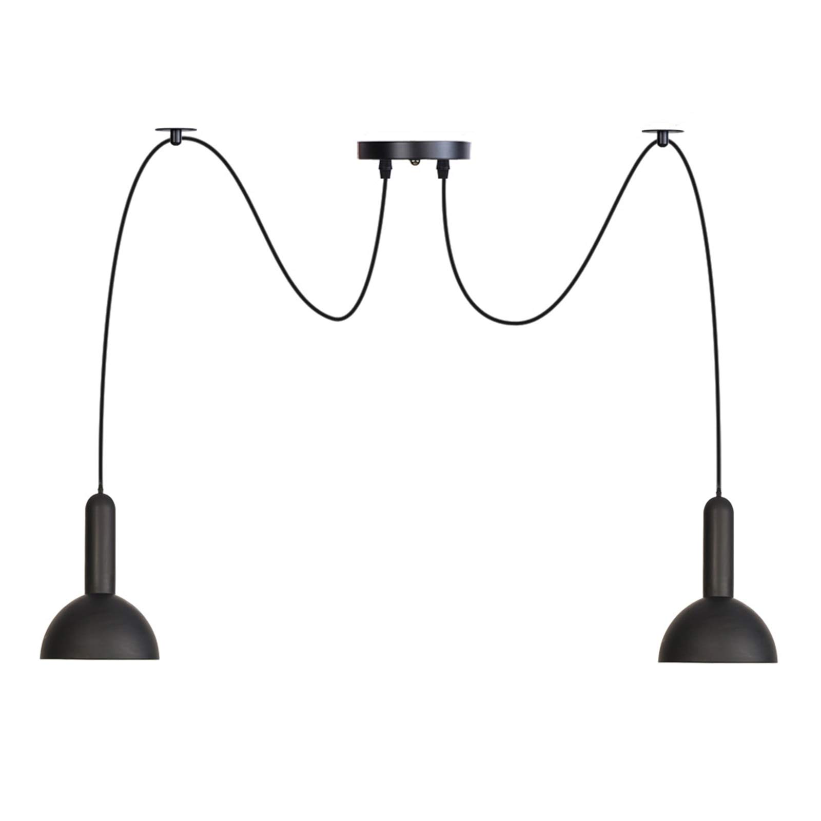 Lustre nordique moderne en métal noir pour éclairage de grand espace