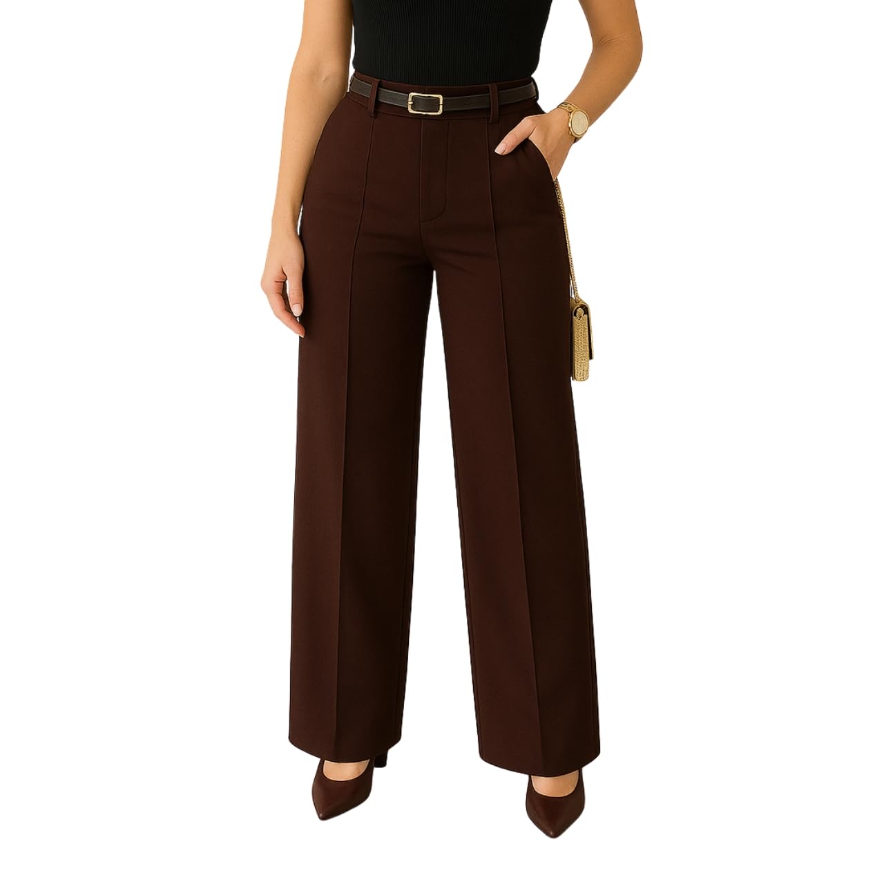 Calça Alfaiataria Feminina Social Wide Leg Cintura Alta Com Bolso em promoção! Veja a oferta e mais achadinhos de Calças 4 Hoje é o melhor dia para comprar Calça Alfaiataria Feminina Social Wide Leg Cintura Alta Com Bolso com aquele preço maroto! Promoção! Aproveite a oferta! 4