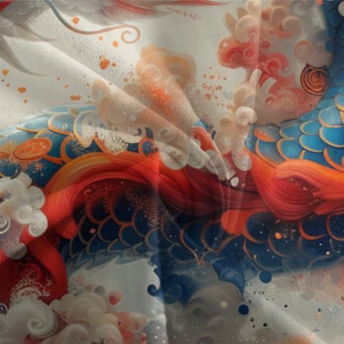 Parure de lit microfibre douce anti-plis 135x200 avec fermeture éclair motif dragon - 7
