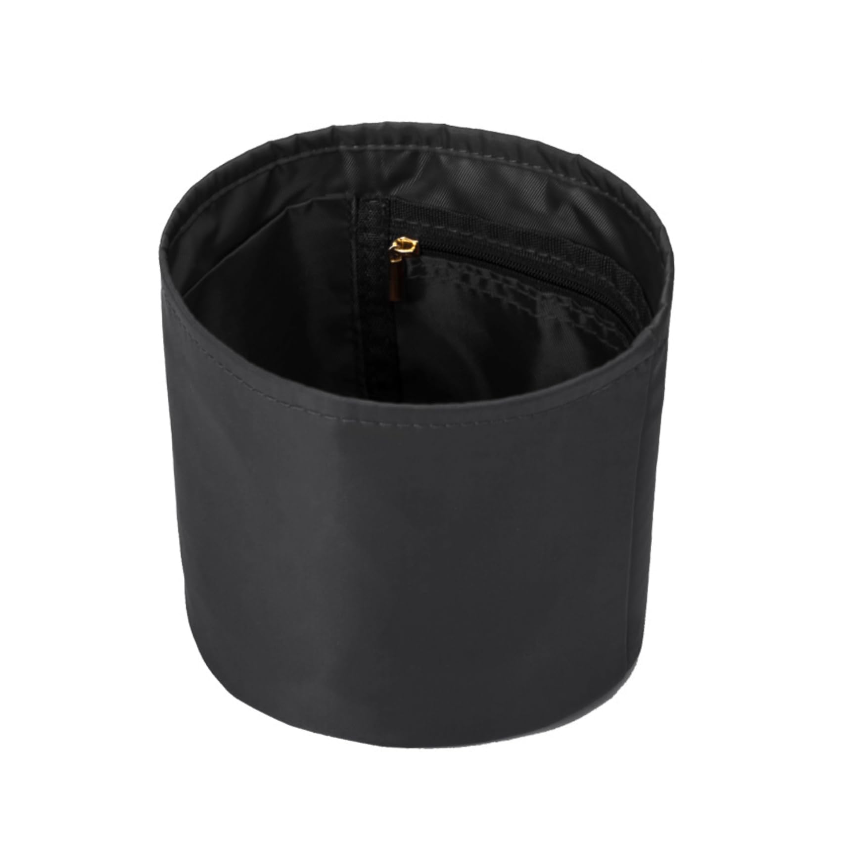 OichyPurse Organizer Insert Round Bucket Bag Organizer Nylon Bag Organizer for Handbag Small Tote Organizer Insert (Black)