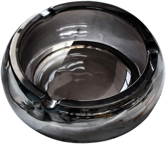 Ash Tray Ashtray Glass Ashtray Living Room Home Coffee Table Study Office Desktop Decoration Coverless Ashtray Smoking Friends Gift Outdoor Ashtray(L)