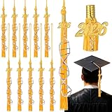 Suncalla 10 Sets 2026 Graduation Tassel Adjustable Gold Graduation Cap Spiral DNA Tassels with 2026 Year Charms for College Graduate Hat Ceremonies Men Women Grad Accessories Decoration