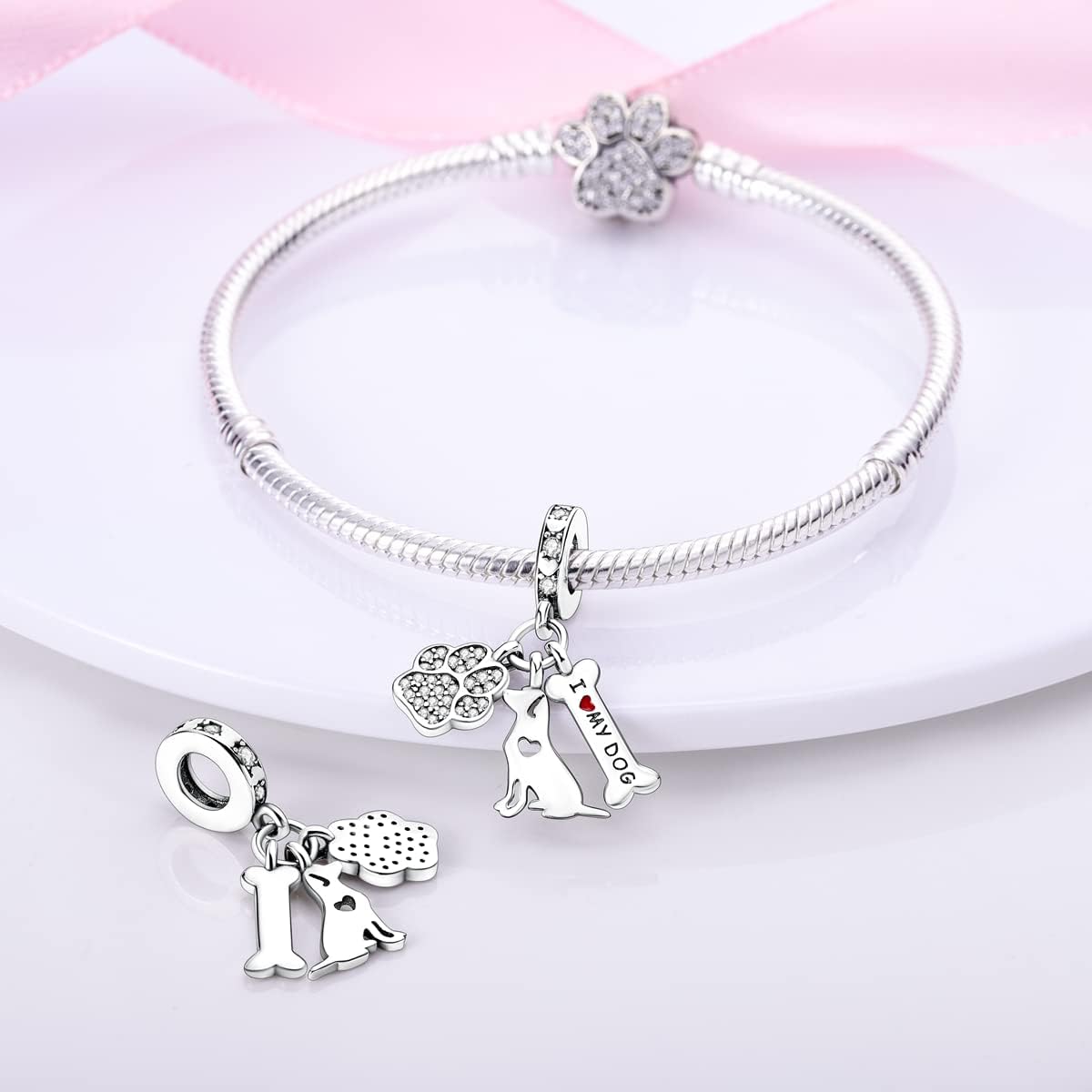 Parmuz 925 Sterling Silver Charm for Bracelet Necklace Dangle Love Mom Ocean travel Butterfly Party Charm Beads Pendants DIY Jewelry for Women - Image 3