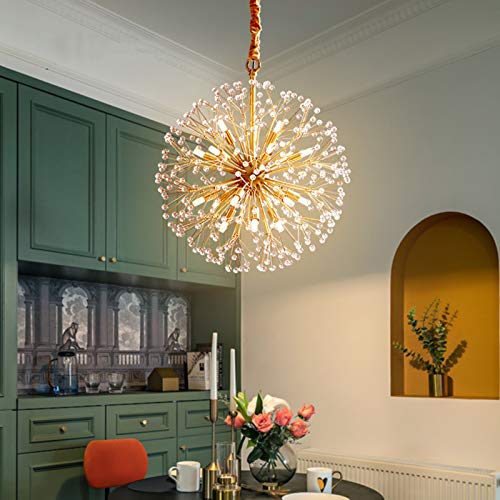 SUARIA Moderno 18 luzes de cristal de dente-de-leão durante a luz redonda decoração de fogos de arti