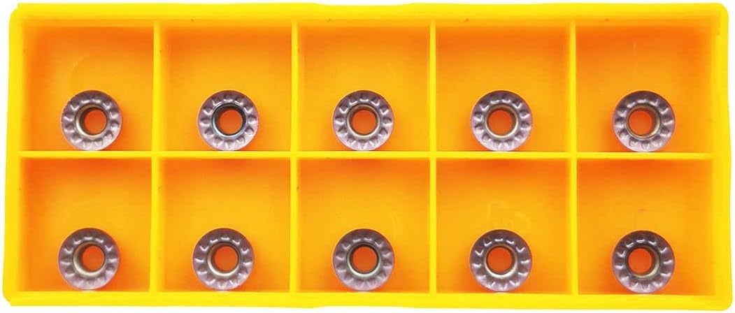 11pcs RPMT08T2MOE R4 Indexable Carbide Milling Inserts Blade Milling Cutter with 5/8"/16mm SRDPN1616H08 Indexable Carbide Milling Tool Holder Metal Lathe Cutting Tools