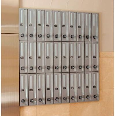 Shinkyowa SMP-24-2FF Vertical Mailbox with Dial Lock, Front and Out Type, Light Gray