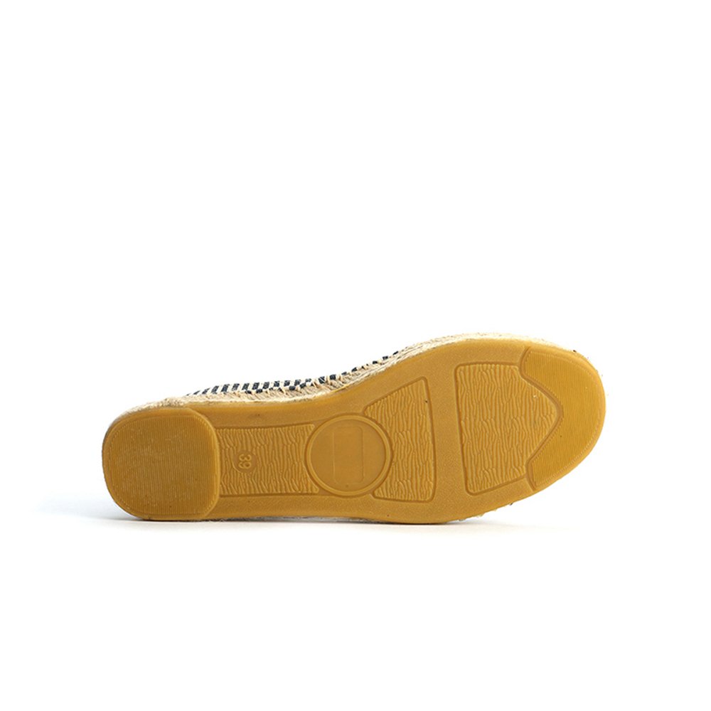 Damen Mehrfarben Streifen Flach Halbschuh Espadrilles