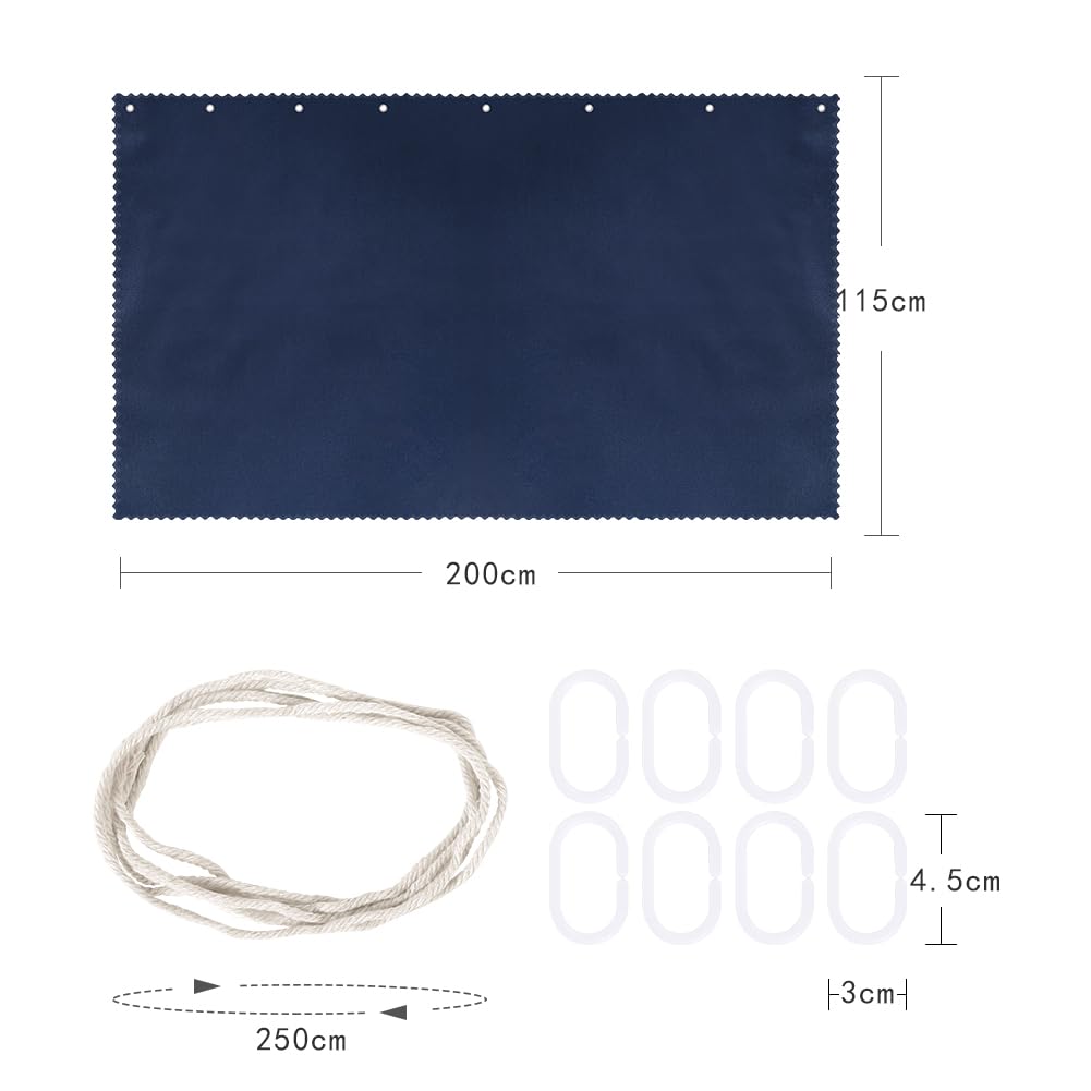 Tenda oscurante per letto a castello, per dormitorio, camera da letto, privacy, dormitorio, tenda per zanzare, tenda per letto a castello, tenda a baldacchino, zanzariera rimovibile, 2 pezzi