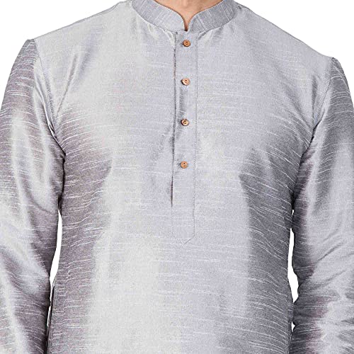 Image of VASTRAMAY Men Cotton Silk Kurta and Cowl Dhoti Pant Set