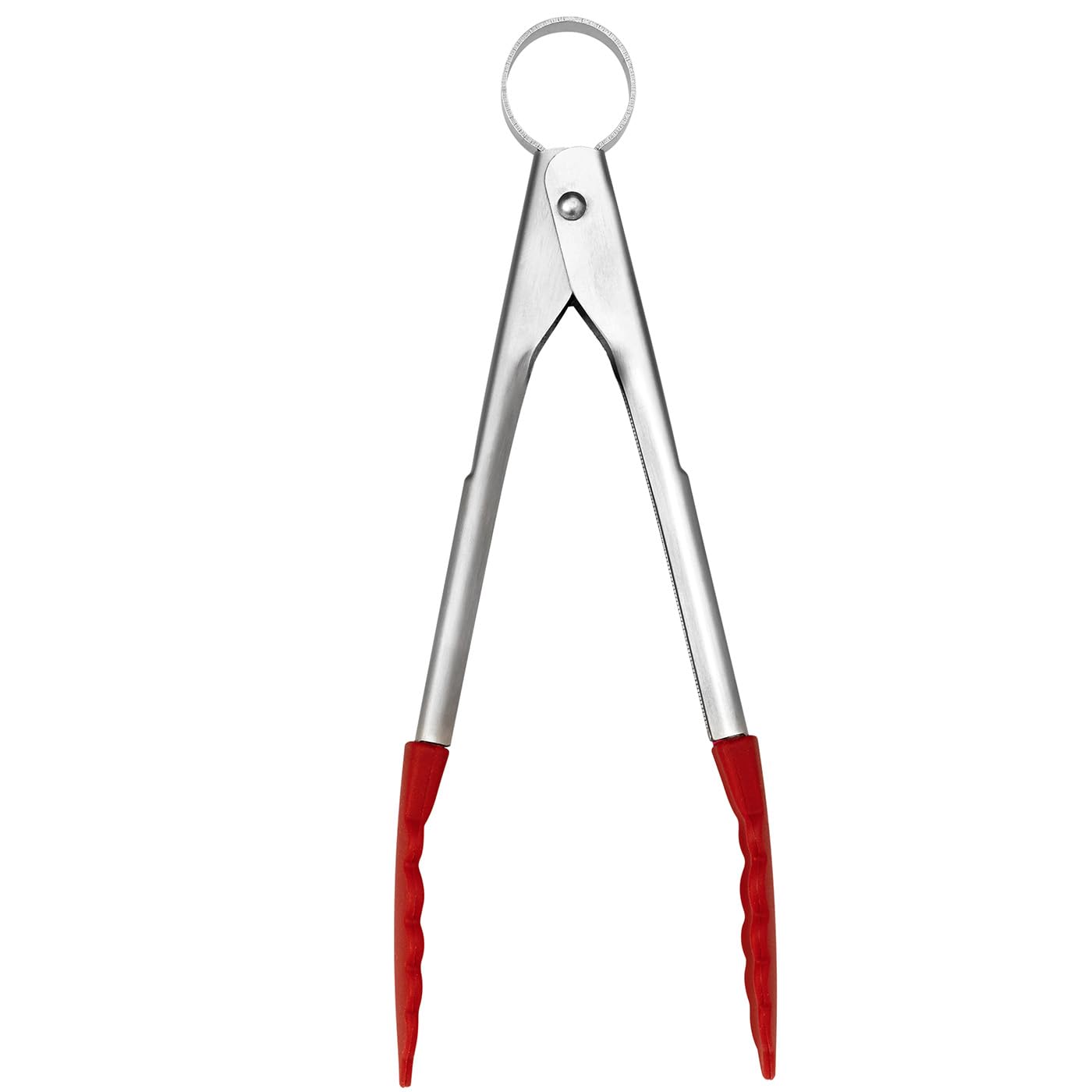 Cuisipro Silver Mini Tongs, Piccolo Tools, Silicone, Stainless Steel, Red, Dishwasher Safe, 22Cm