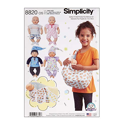 Simply Creative Group Simplicity 8820 15'' Baby Doll Clothes OS (One Size) Multi