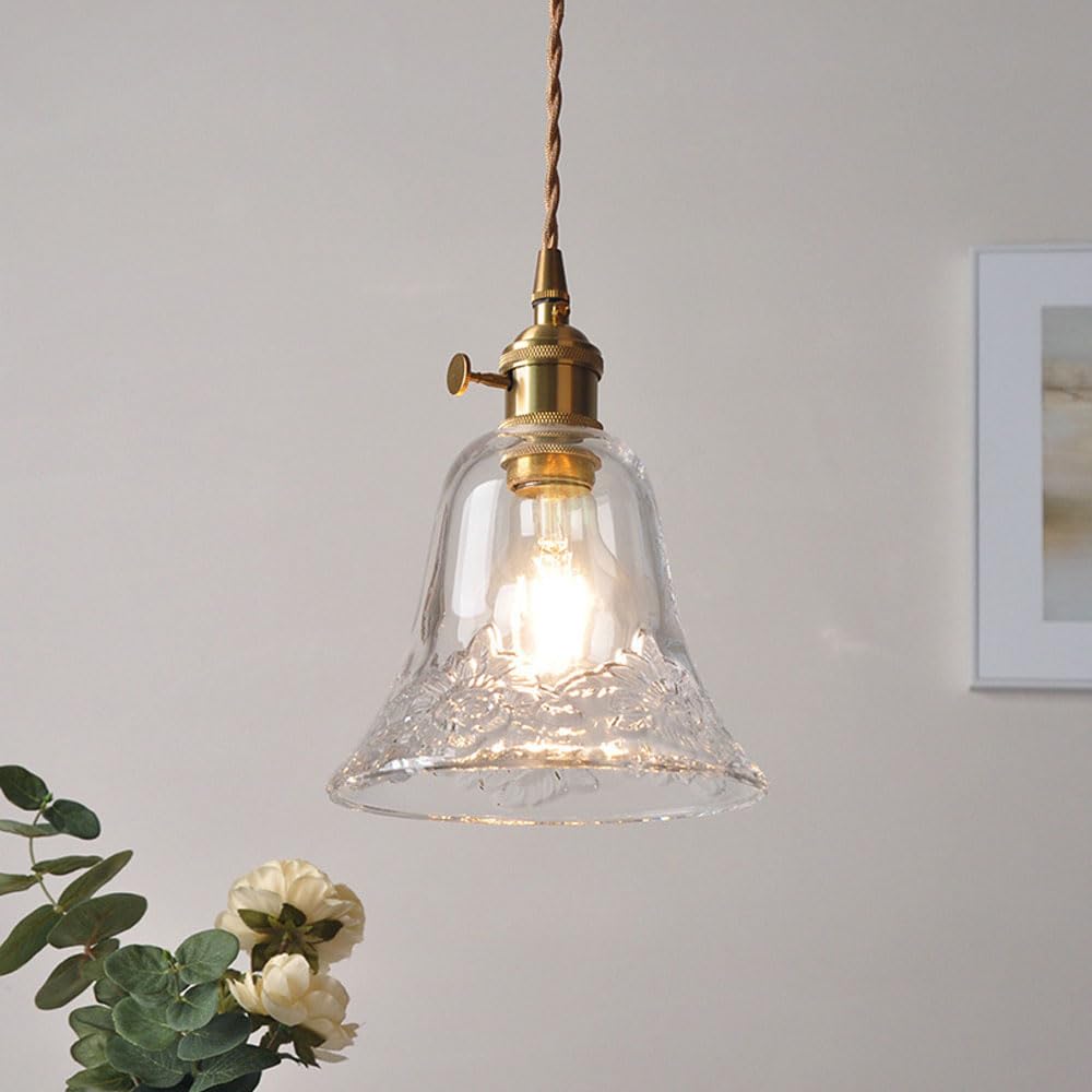 Lustre en Verre créatif en Forme de Cloche, Abat-Jour de Lampe à Suspension en Verre à vis E27, luminaires de Plafond, décoration de Balcon de Salon et de Chambre à Coucher