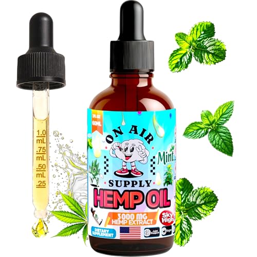 Hemp Oil - Organic Mint Flavored 2FL/60ML 3,000MG High Potency...