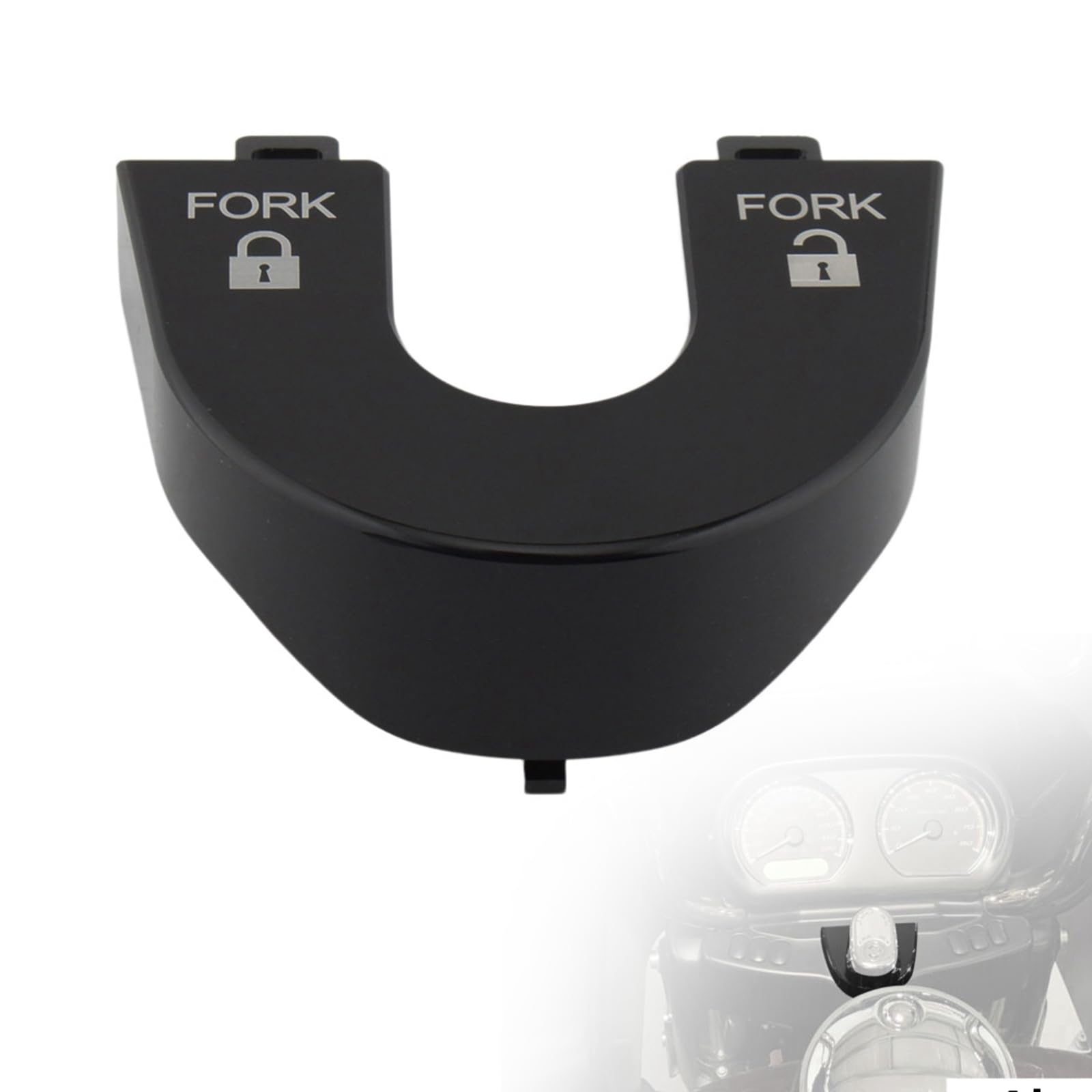 FINMOKAL Black Ignition Switch Panel Trim Cover Compatible with Harley Road Glide 2015-2022 FLTRX FLTRXS FLTRXSE FLTRU FLTRK