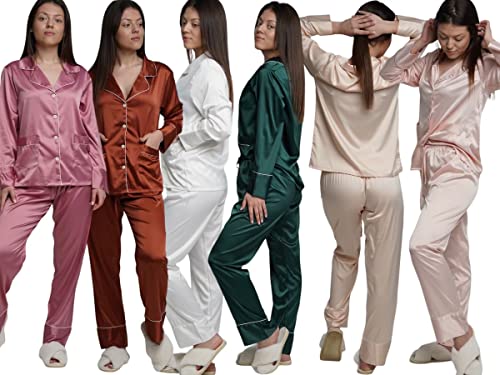 Bridesmaid Pajamas with Personalization - Bridal Party Pajamas- Pajama for Women - Two-piece PJ Sets - Soft Sleepwear Lingerie - Bridesmaid Gifts - Long Sleeve Pajamas Tops - Bridal Party