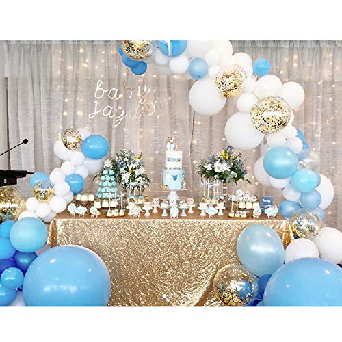 Soonlyn Blue Confetti Balloons 100Pcs Matte Party Latex Balloon Arch Kit for Baby Shower