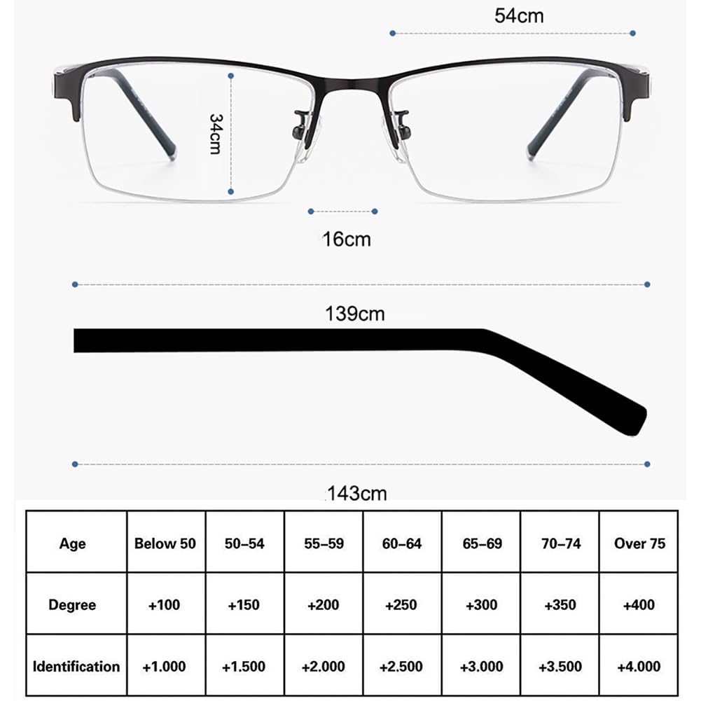 JIETIAN Gafas de Lectura fotocromáticas para Hombre, Montura de Negocios con Lentes asféricas de Resina con protección contra la luz Azul HD/UV400,04,+0.75