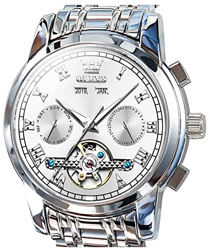 Image of OLEVS Automatic Mens Watch Self Winding Stainless Steel Gold Watch for Men