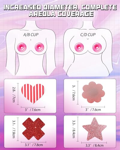Image of CICKEE Pasties Rave Pack 27 Pairs Multicolor Nipple Covers Pasties Glitter Pasty