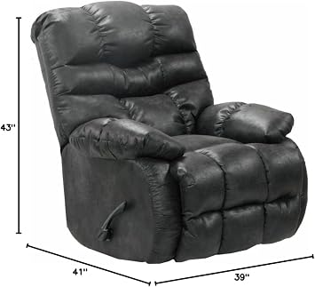 Catnapper Lowry Chaise Rocker Recliner in Gray Polyester Fabric