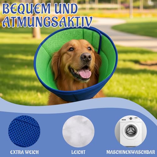 Halskrause Hund, 38-44 cm Schutzkragen Hund, Leckschutz Hunds, Einstellbarer Hundekragen, Leicht Schutzmaßnahmen Schutzkragen Mit Hundekamm Für Postoperative Pflege Und Täglichen Schutz
