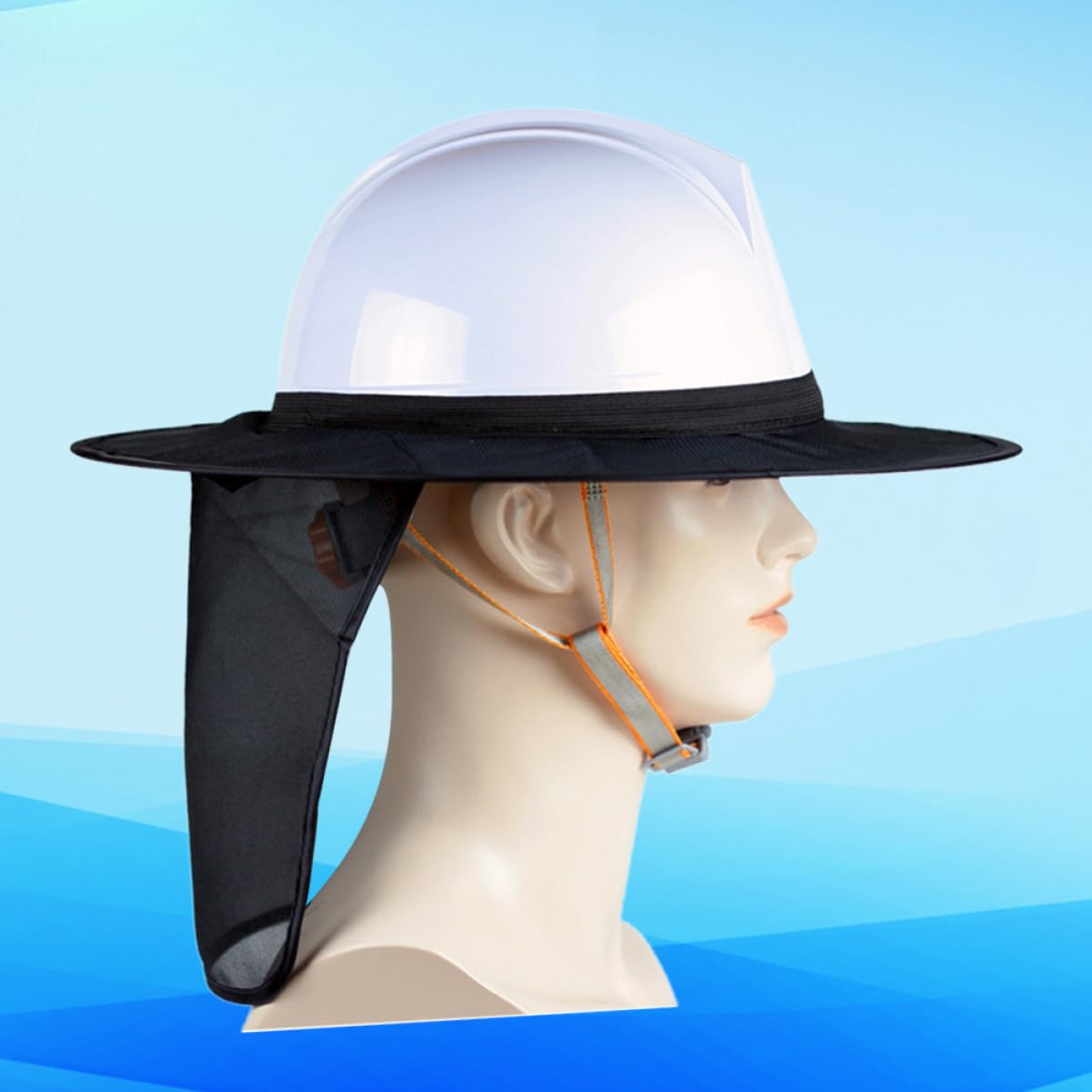 Lurrose Sonnenhut Sommer Helmvisier und Nackenschutz Konstruktion Strand Sichtweite im Freien Halsschutz für Schutzhelme Sonnenschutzvisiere Schutzhelm-Krempenschutz Black