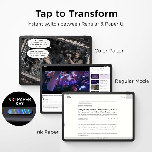 Image of TCL NXTPAPER 14 Android Tablet, 14.3 inch Paper-Like Display Drawing Pad, Digital Notebook & Musician Tablet with 4096-Level Stylus, Flip Case, 8+8GB RAM, 256GB Storage, 10000mAh, Multi-Window, Matte Gray