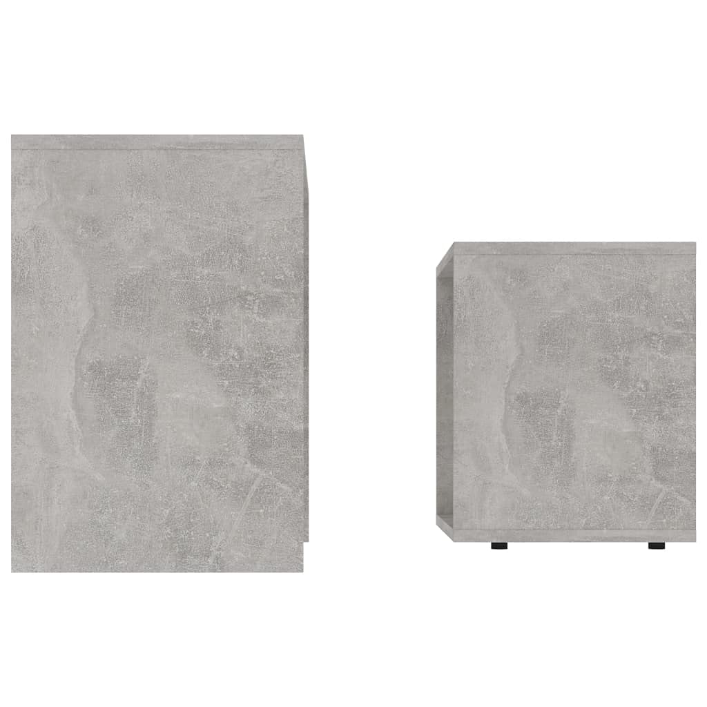 vidaXL Juego de Mesas de Centro Auxiliar Mesita de Salón Lateral Teléfono Té Café de Sofá Hogar Sala de Estar Contrachapada Gris Hormigón 48x30x45 cm