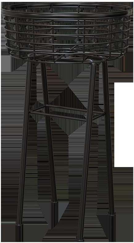 Panacea 81440 Modern Farmhouse Plant Stand, Black, 20 In. Round - Quantity 1