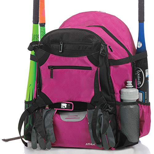 Athletico Advantage Baseball Bag - Baseball Backpack With External Helmet Holder For Baseball, T-Ball & Softball Equipment & Gear For Youth And Adults | Holds Bat, Helmet, Glove, Shoes (Pink) #TOP7