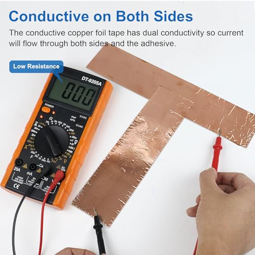 Image of BOMEI PACK 4inch x 66ft Copper Foil Tape Conductive Adhesive for Electrical Repair, EMI Guitar Shielding, DIY Decoration, Stained Glass, Paper Circuits