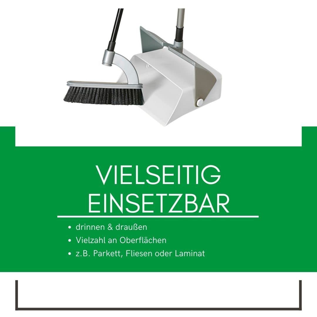 Novaliv 4X Standkehrgarnitur Combi - ergonomisches Design Kehrbesen mit Schaufel Kehrschaufel mit langem Stiel