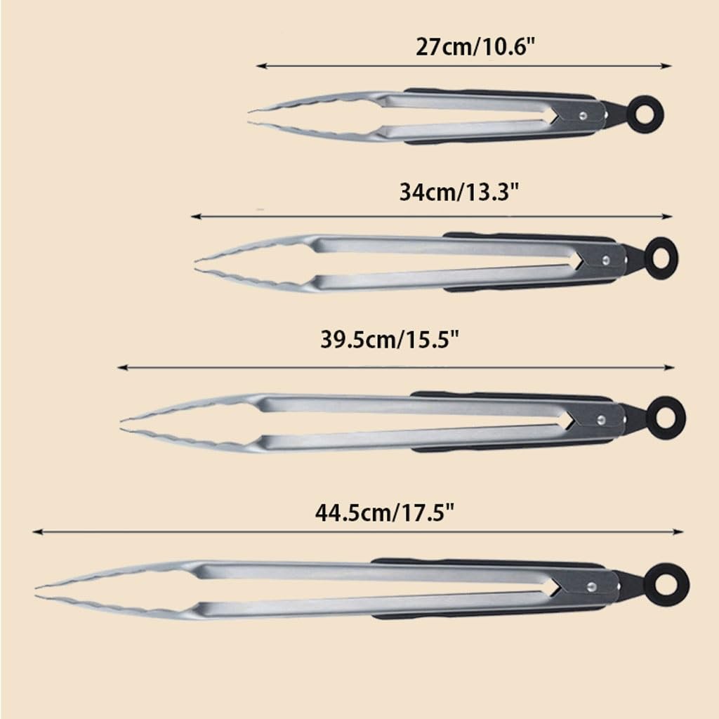 Pinze da cucina per barbecue, pinze da cucina in acciaio inox per grigliare, servire e friggere, perfette per picnic e campeggio
