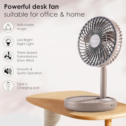 Gesto Rechargeable Table Fan with Power Display - Image 6