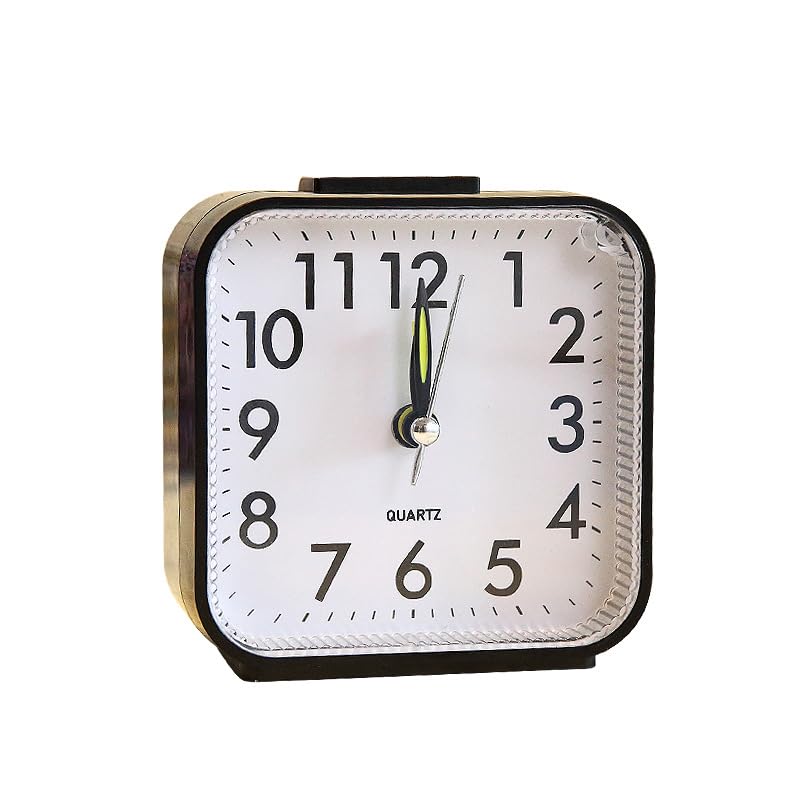 BUBUCAM Analog Alarm Clock Silent Non Ticking Small Clock Travel Alarm Clock with Snooze Light Battery Operated Loud