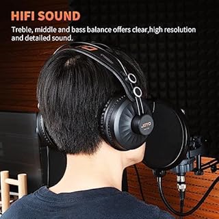 JOYO Studio Headphones Monitor Headphone for Recording Over Ear Noise Canceling for Guitar Cellphone Mixer Amplifier Podcast DJ and Keyboard Piano (JMH-02)