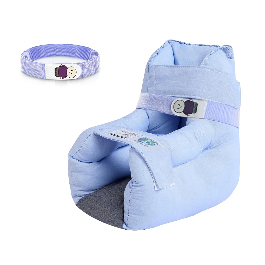 EZ Assistive Protezione per tallone per piaghe da decubito, cuscino per piaghe da decubito, con 2 cinghie per il recupero del dolore al tallone, lavabile e riutilizzabile, confezione da 1 pezzo (blu