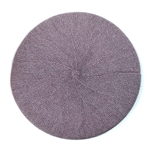 Beret Hats For Women French Artist Hat Fashion Ladies Winter Beanie Embroidered Handmade Flower With Colorful Crystal (Purple) #TOP3