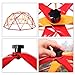 TOBBI Outdoor Dome Climber 6.6' Wide x 3.75' High, Playground Climbing Frame Backyard Gym in Red & Yellow