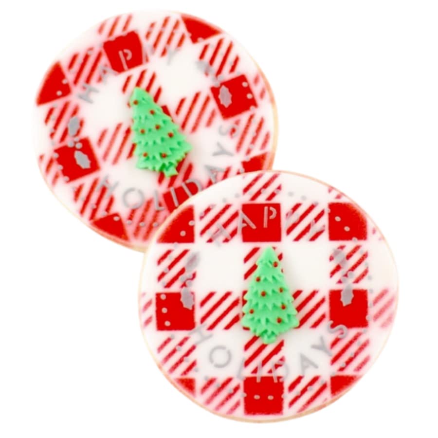 ½ Dz. Flannel Happy Holidays Cookies! Holiday Thank You gifts! Christmas, Holiday, Hostess, or Place Setting Gift!