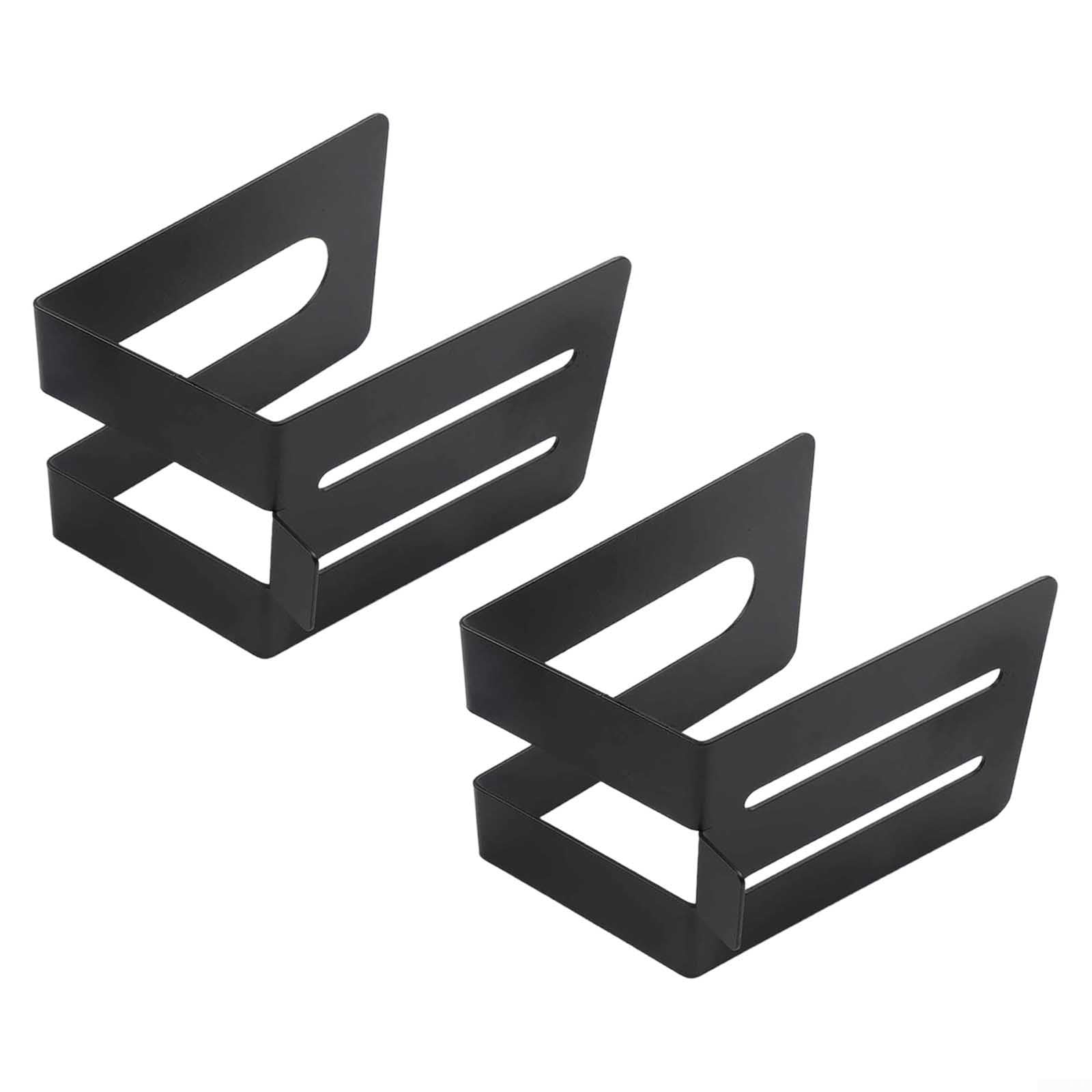 Lot de 2 supports de haut-parleur de bureau réglables en hauteur en métal pour studio et bureau à domicile, support audio robuste pour réduction des vibrations, noir