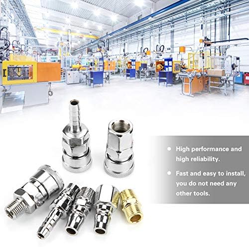 Miniatura 3 de Acoplamiento de aire industrial de 1/4 de pulgada 18 uds. Acoplador rápido hembra macho rosca japonesa de aire para sistemas y equipos de compresor