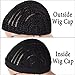 Royota Braided Wig Cap For Crochet Hair Braids Breathable Cornrow Cap for Easier Sew in Weave Hair Glueless Black Cornrow Crochet Wig Cap For Making Wig Tight Fit Medium Size (braided caps,2pcs)
